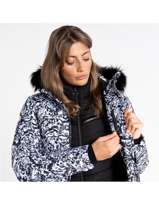Skijacke Women Neu Dare 2B Glamorize III Black White Leopard