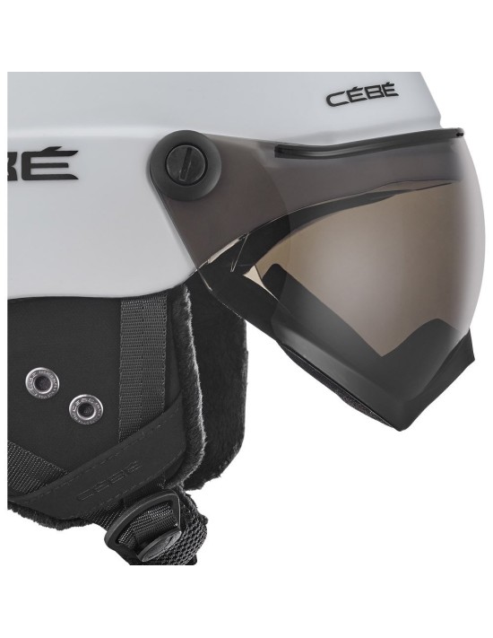 Skihelm Neu Cébé Contest Vision Matt White Vario Photocromique Größe 59-61cm