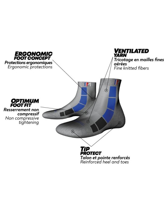 Technische Wandersocken Monnet Mid Air Blau