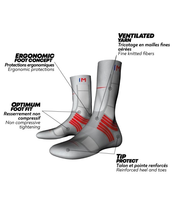 Chaussette Monnet Trek Air Rouge