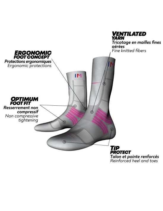 Socke Monnet Trek Air Rosa