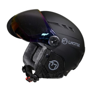 Skihelm mit Visier Lhotse Dioptase Größe S Schwarz