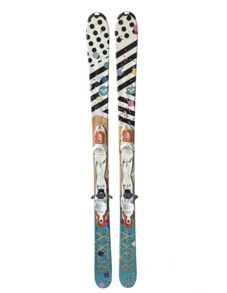 Ski Occasion Roxy Bonbon + Fix Taille 148cm
