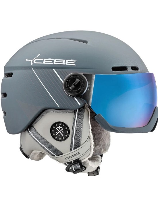 Casque de ski Neuf Cébé Fireball Matt Ciment White 2 verres