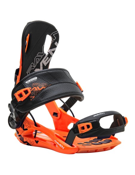 Fixations de snowboard Systeme Flow Raven FT360 Black Orange