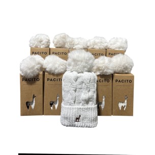 Lot de 10 Bonnets fourrés Pacito Blanc