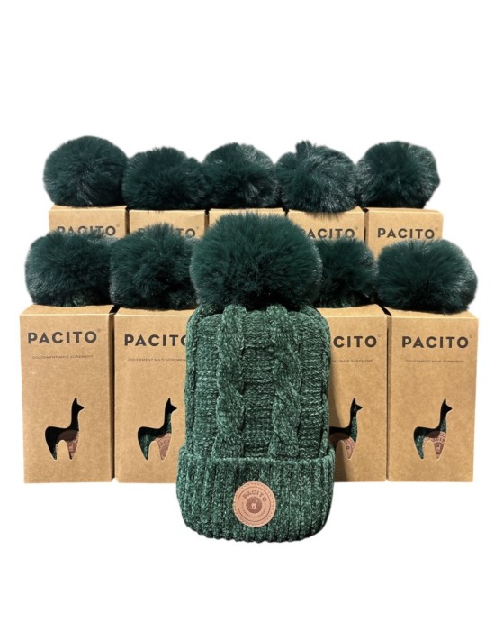 10er-Pack Pacito-Mützen mit Futter, grün