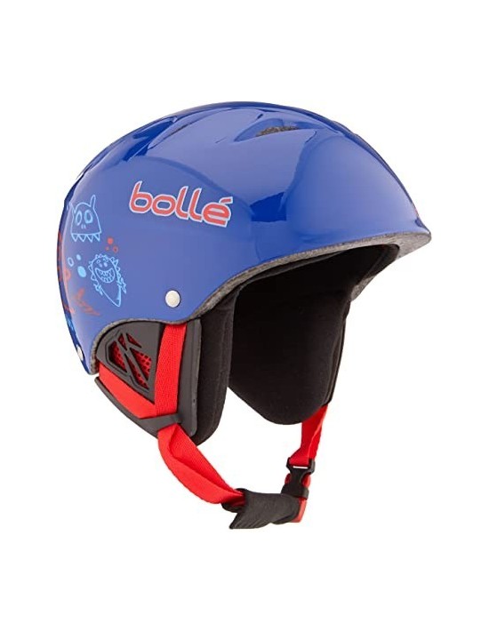 Skihelm Bollé B-Kid Shiny Blue Monster mit Rändelrad Größe 49/53cm