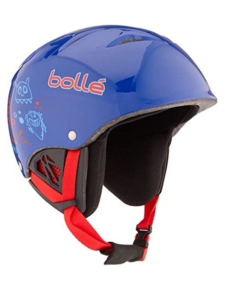 Skihelm Bollé B-Kid Shiny Blue Monster mit Rändelrad Größe 49/53cm